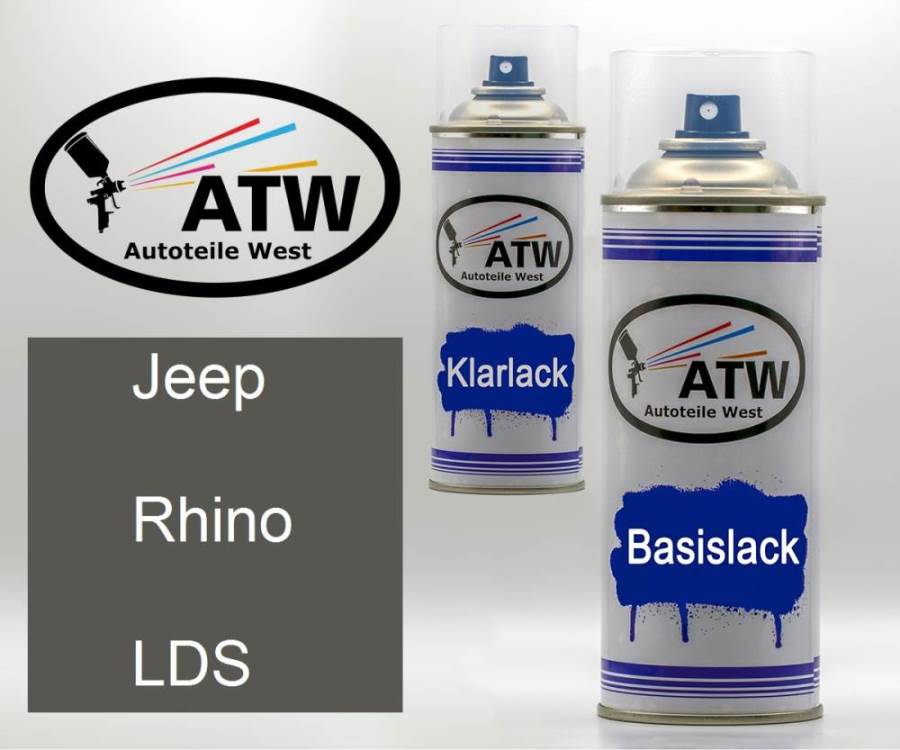 Jeep, Rhino, LDS: 400ml Sprühdose + 400ml Klarlack - Set, von ATW Autoteile West.