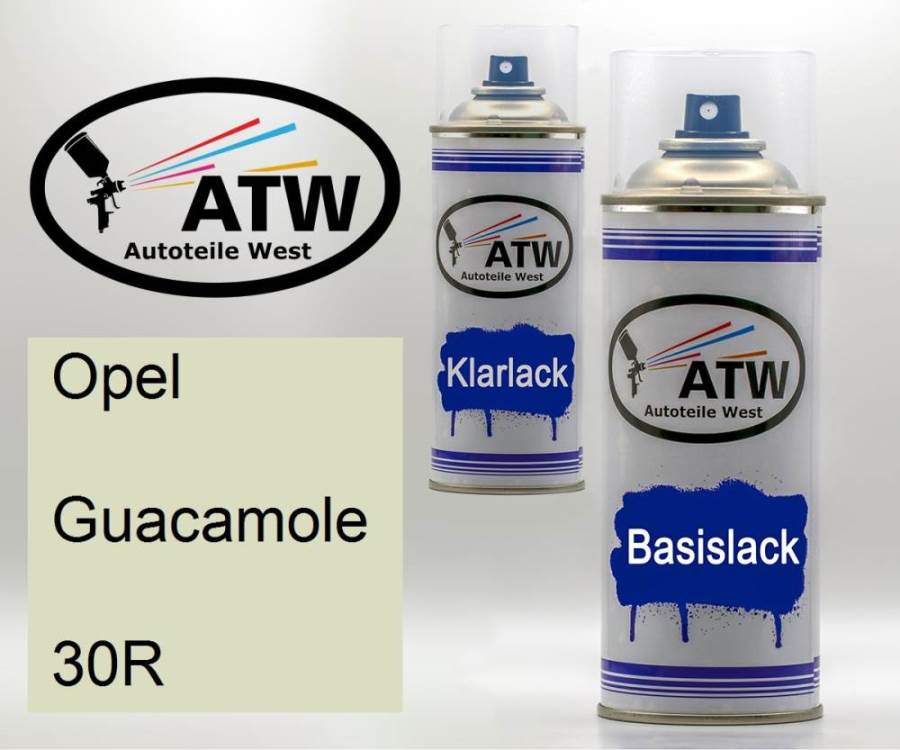 Opel, Guacamole, 30R: 400ml Sprühdose + 400ml Klarlack - Set, von ATW Autoteile West.