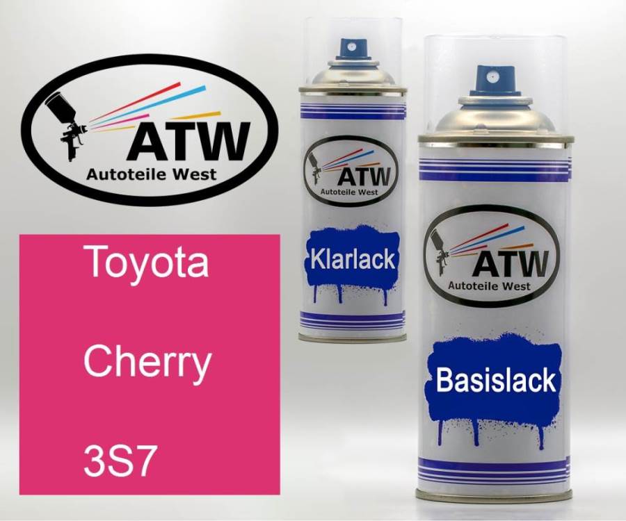 Toyota, Cherry, 3S7: 400ml Sprühdose + 400ml Klarlack - Set, von ATW Autoteile West.
