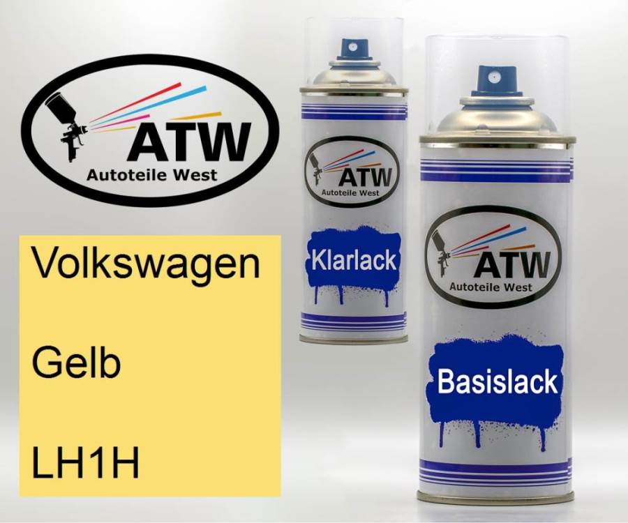 Volkswagen, Gelb, LH1H: 400ml Sprühdose + 400ml Klarlack - Set, von ATW Autoteile West.