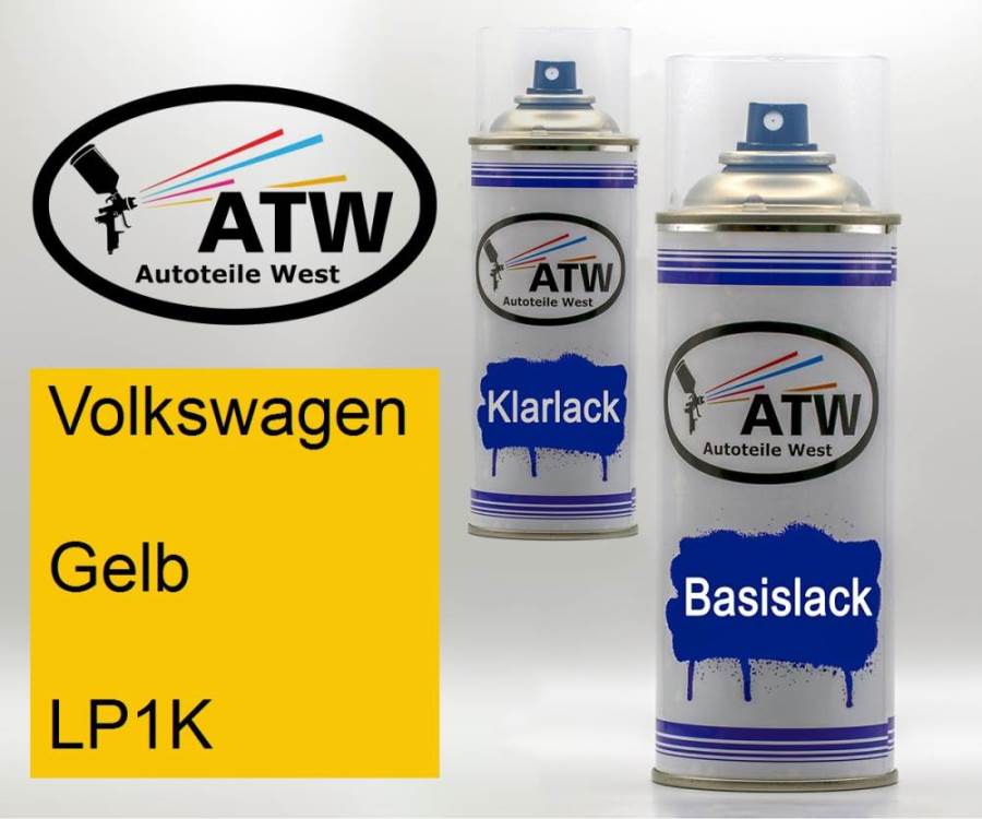 Volkswagen, Gelb, LP1K: 400ml Sprühdose + 400ml Klarlack - Set, von ATW Autoteile West.