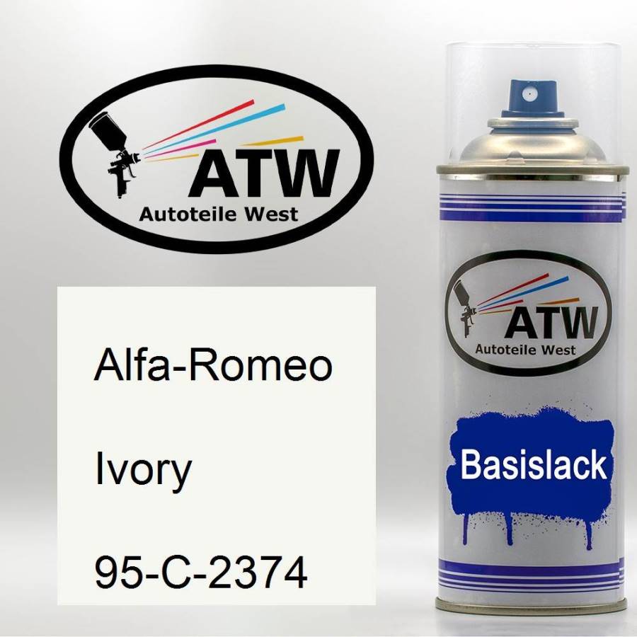 Alfa-Romeo, Ivory, 95-C-2374: 400ml Sprühdose, von ATW Autoteile West.