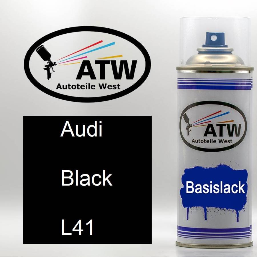 Audi, Black, L41: 400ml Sprühdose, von ATW Autoteile West.