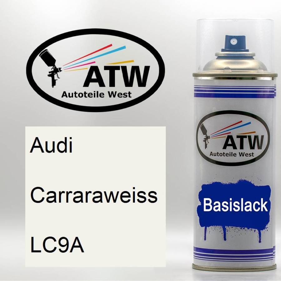 Audi, Carraraweiss, LC9A: 400ml Sprühdose, von ATW Autoteile West.