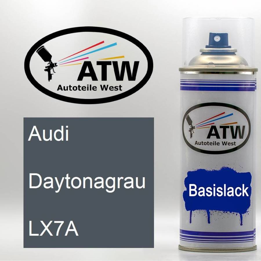 Audi, Daytonagrau, LX7A: 400ml Sprühdose, von ATW Autoteile West.