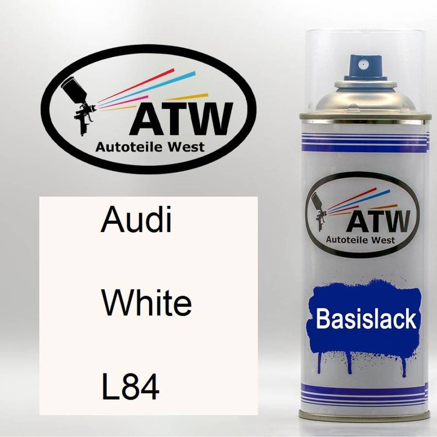 Audi, White, L84: 400ml Sprühdose, von ATW Autoteile West.