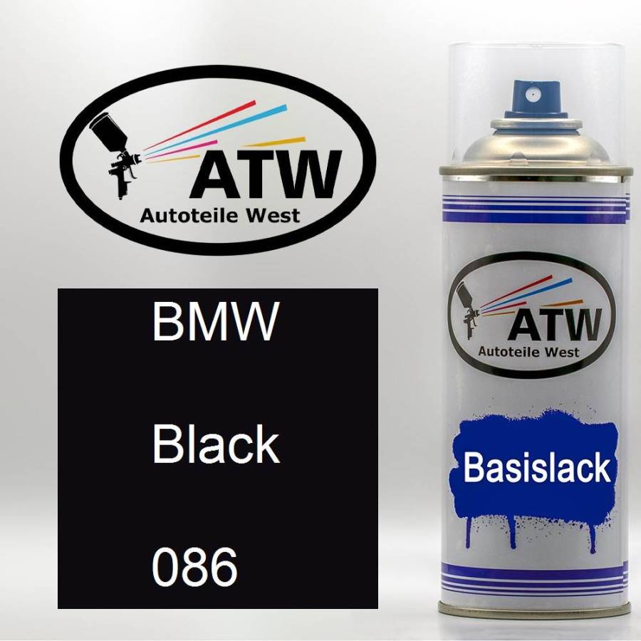 BMW, Black, 086: 400ml Sprühdose, von ATW Autoteile West.