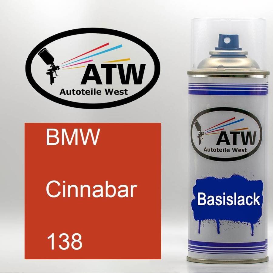 BMW, Cinnabar, 138: 400ml Sprühdose, von ATW Autoteile West.