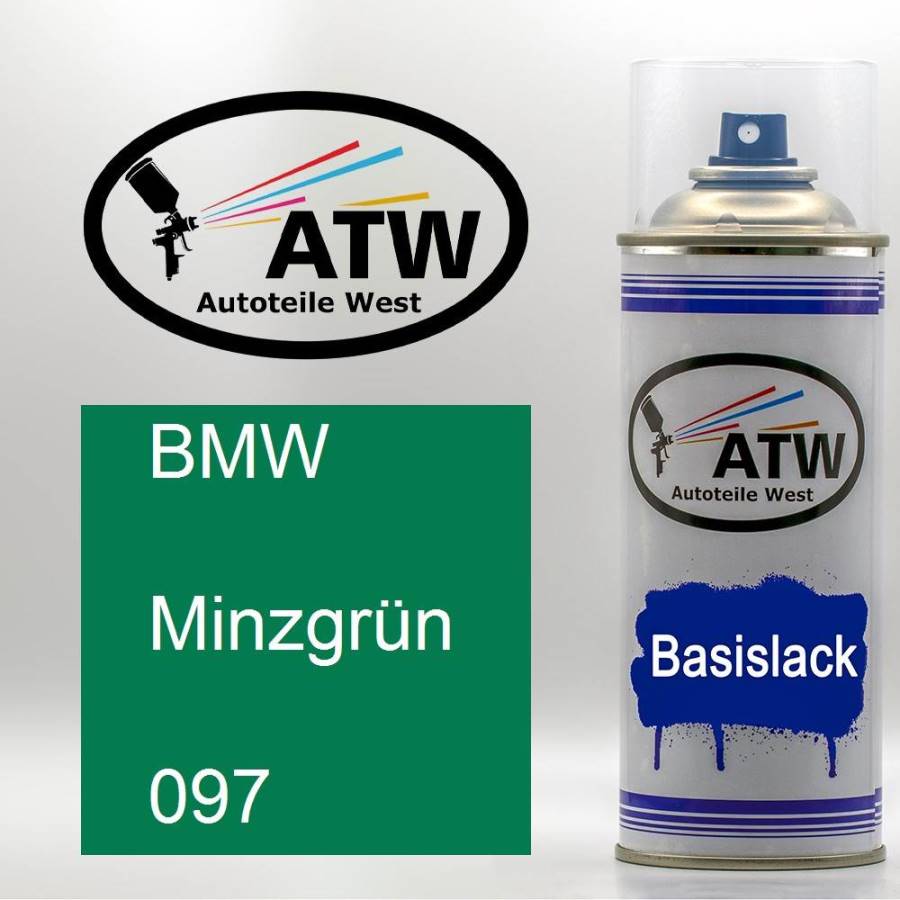 BMW, Minzgrün, 097: 400ml Sprühdose, von ATW Autoteile West.