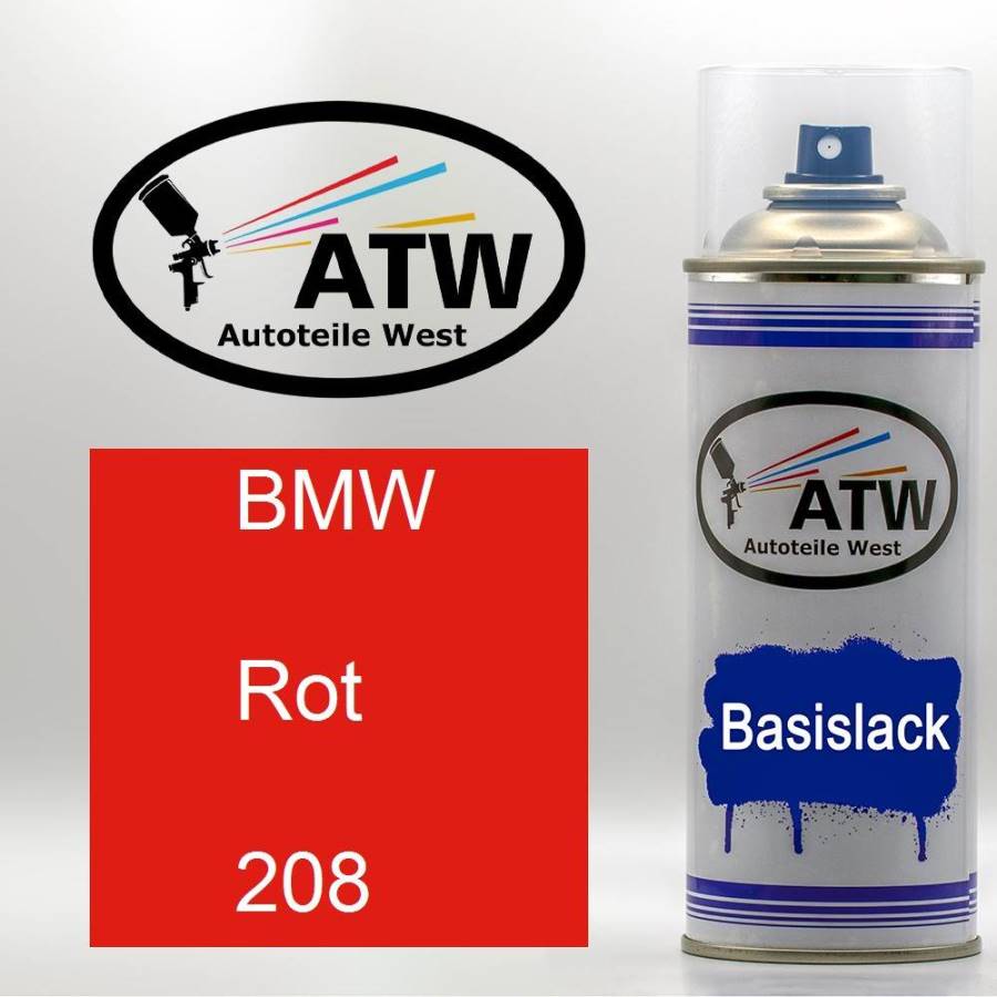 BMW, Rot, 208: 400ml Sprühdose, von ATW Autoteile West.