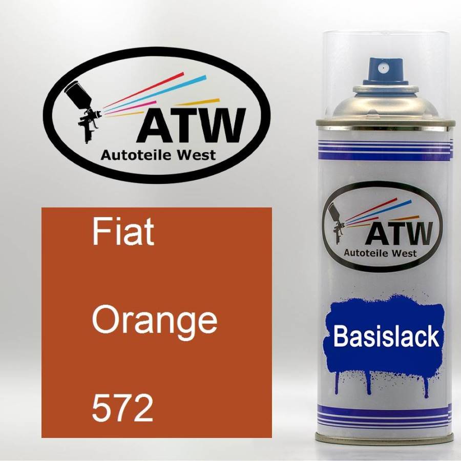 Fiat, Orange, 572: 400ml Sprühdose, von ATW Autoteile West.