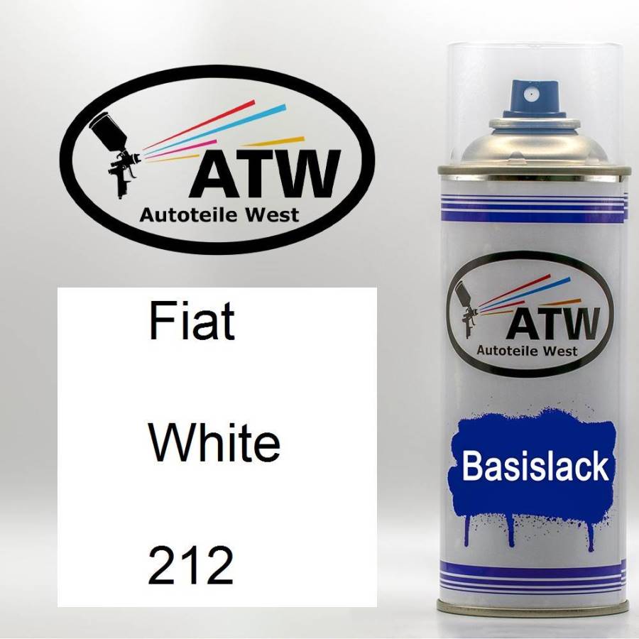 Fiat, White, 212: 400ml Sprühdose, von ATW Autoteile West.