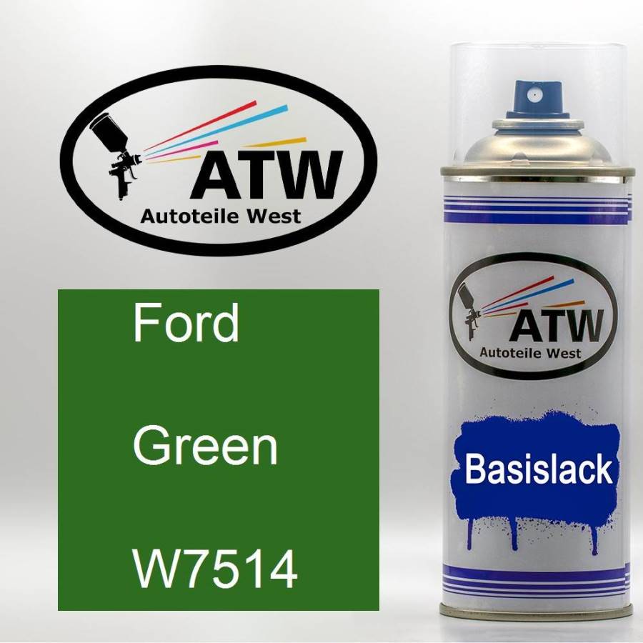 Ford, Green, W7514: 400ml Sprühdose, von ATW Autoteile West.