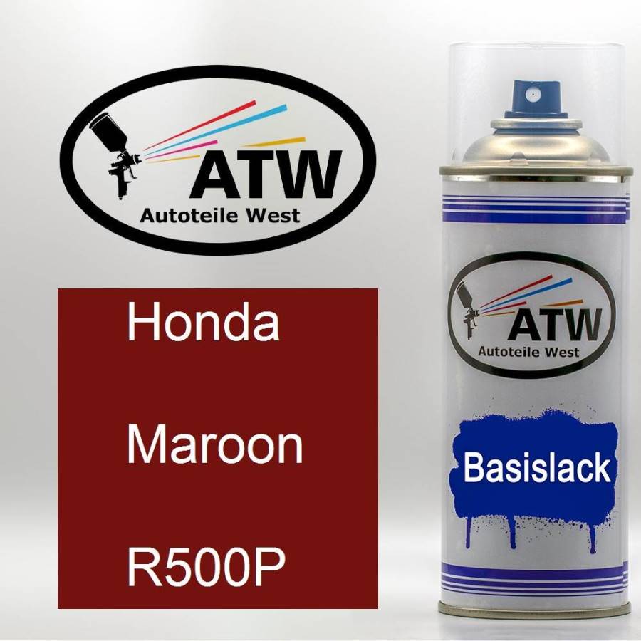 Honda, Maroon, R500P: 400ml Sprühdose, von ATW Autoteile West.