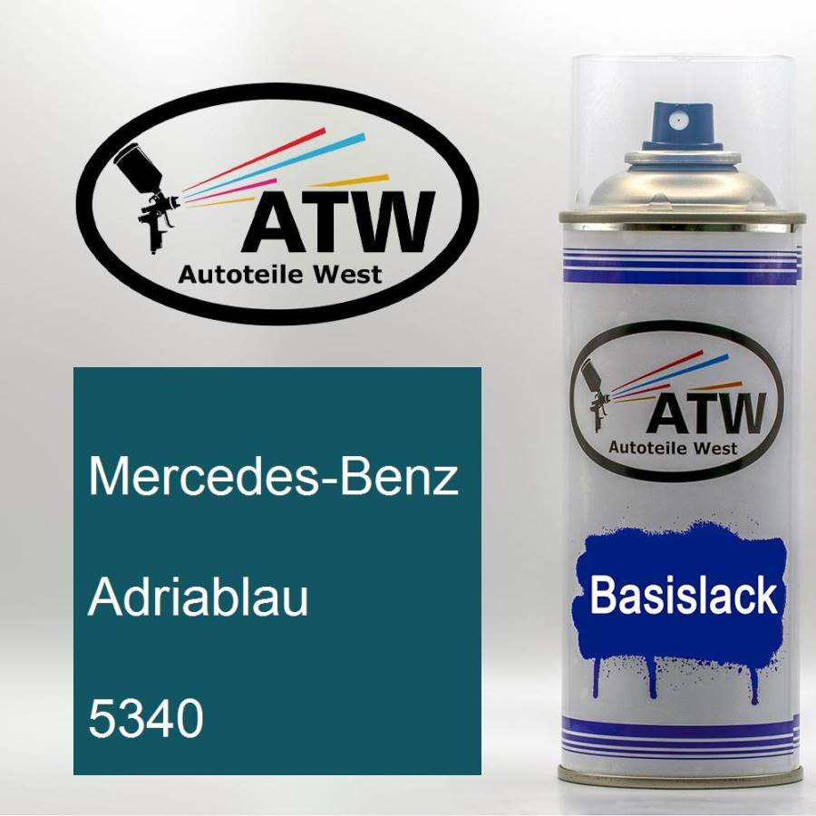 Mercedes-Benz, Adriablau, 5340: 400ml Sprühdose, von ATW Autoteile West.