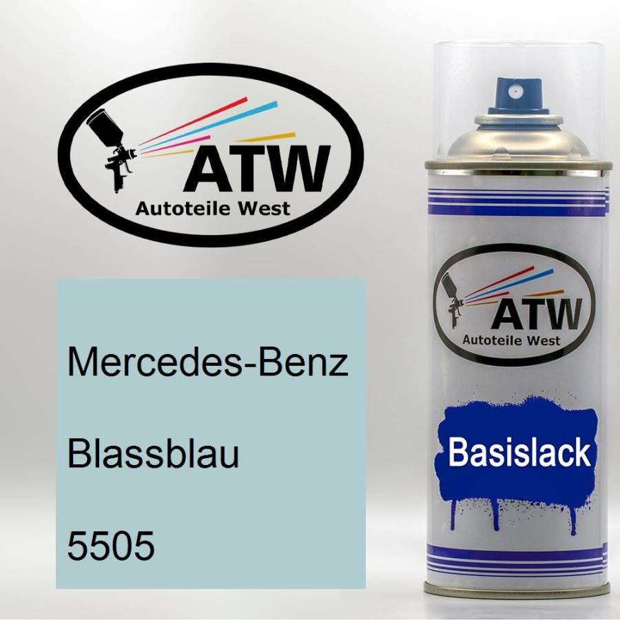 Mercedes-Benz, Blassblau, 5505: 400ml Sprühdose, von ATW Autoteile West.