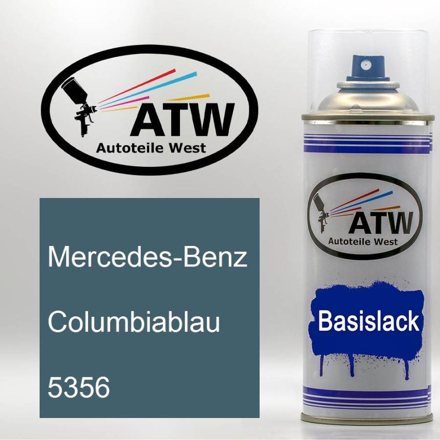 Mercedes-Benz, Columbiablau, 5356: 400ml Sprühdose, von ATW Autoteile West.