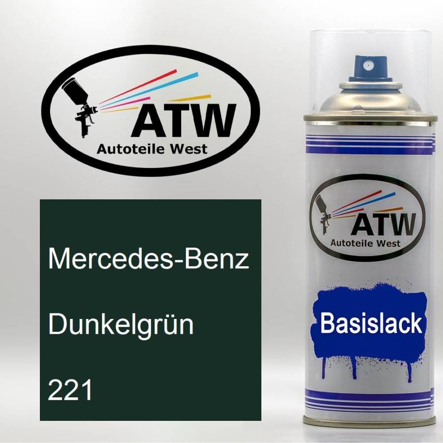 Mercedes-Benz, Dunkelgrün, 221: 400ml Sprühdose, von ATW Autoteile West.