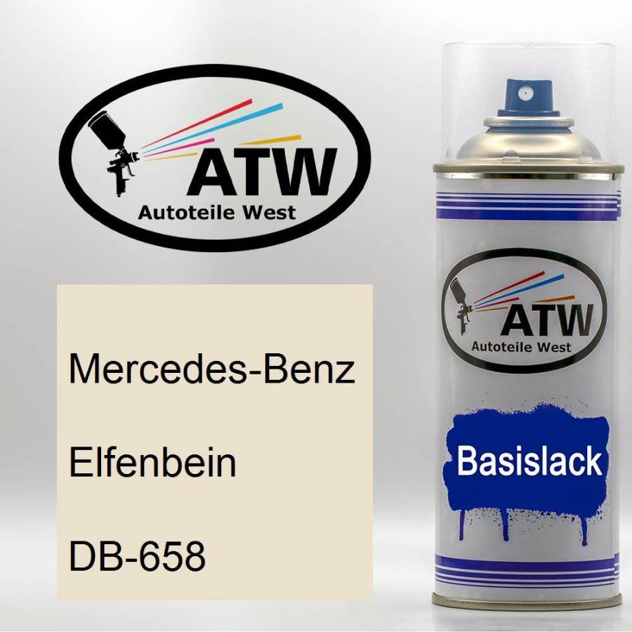 Mercedes-Benz, Elfenbein, DB-658: 400ml Sprühdose, von ATW Autoteile West.
