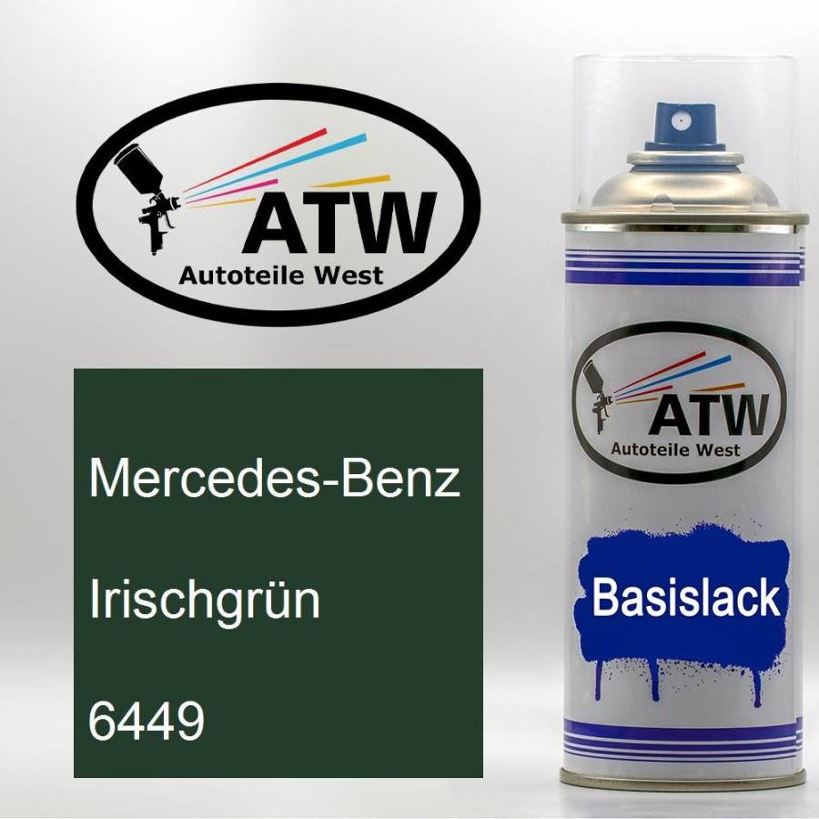 Mercedes-Benz, Irischgrün, 6449: 400ml Sprühdose, von ATW Autoteile West.