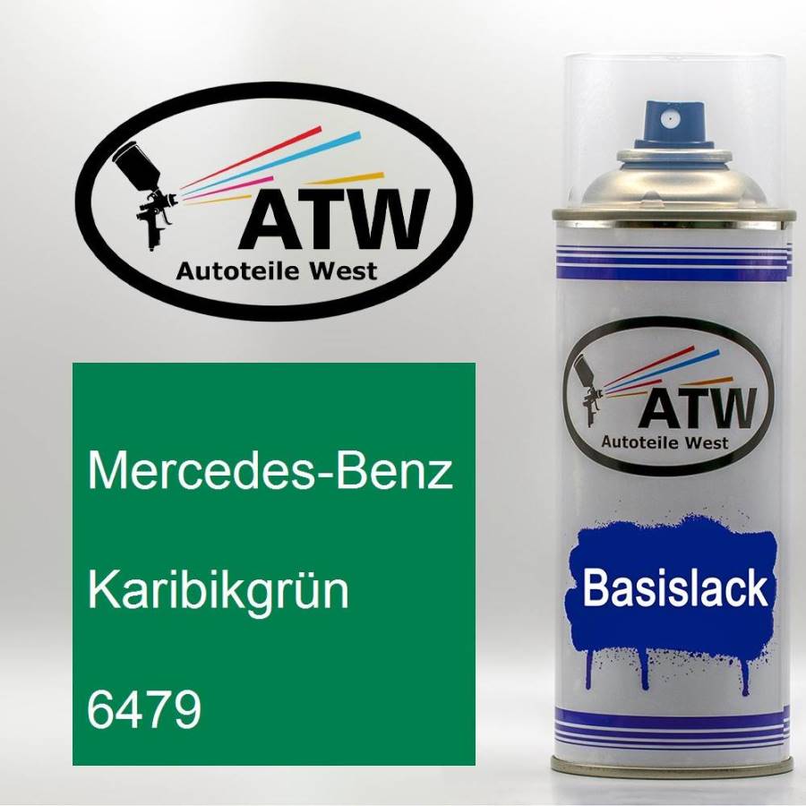 Mercedes-Benz, Karibikgrün, 6479: 400ml Sprühdose, von ATW Autoteile West.
