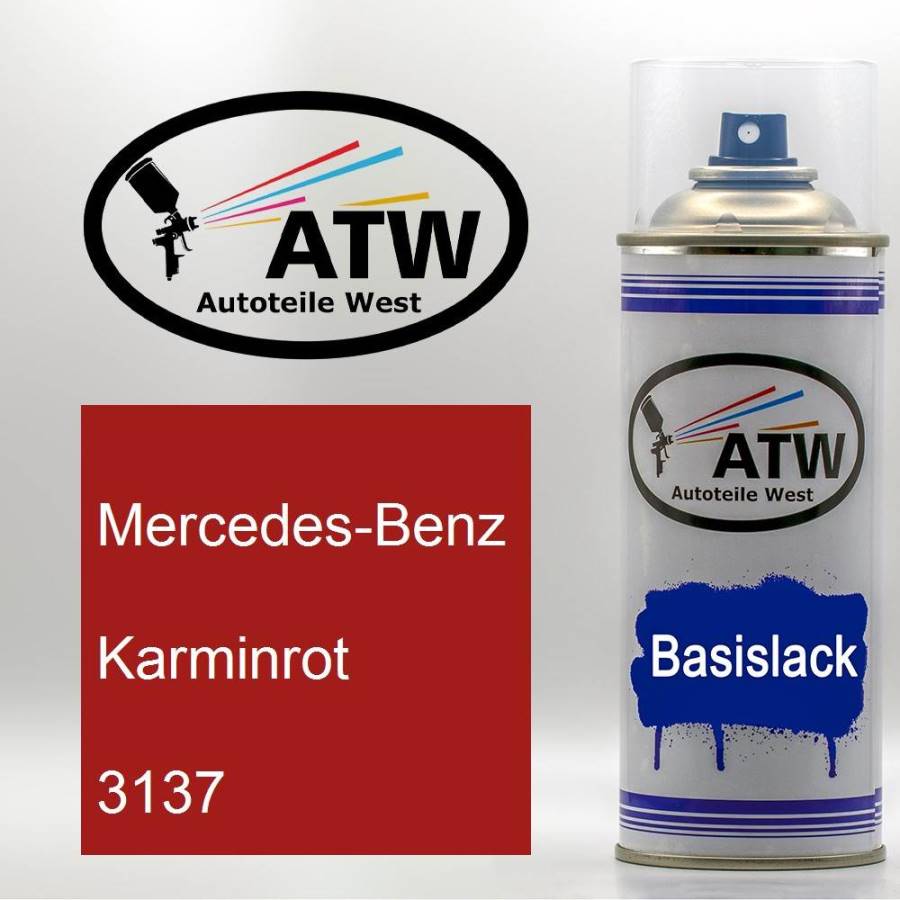 Mercedes-Benz, Karminrot, 3137: 400ml Sprühdose, von ATW Autoteile West.