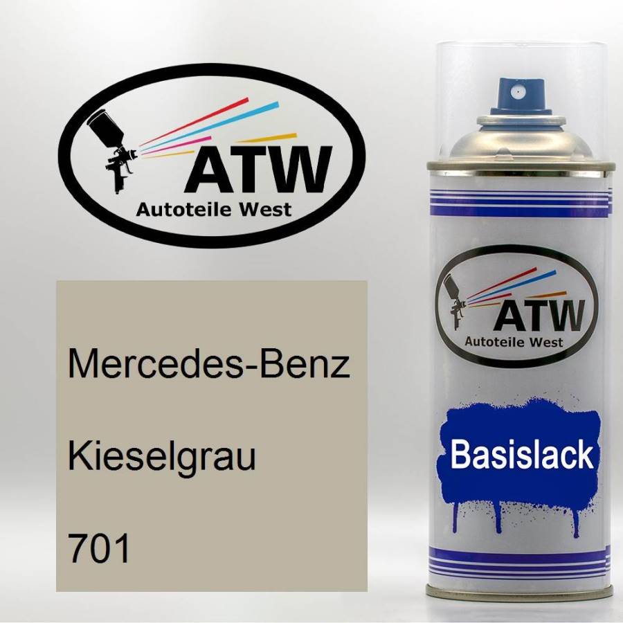 Mercedes-Benz, Kieselgrau, 701: 400ml Sprühdose, von ATW Autoteile West.