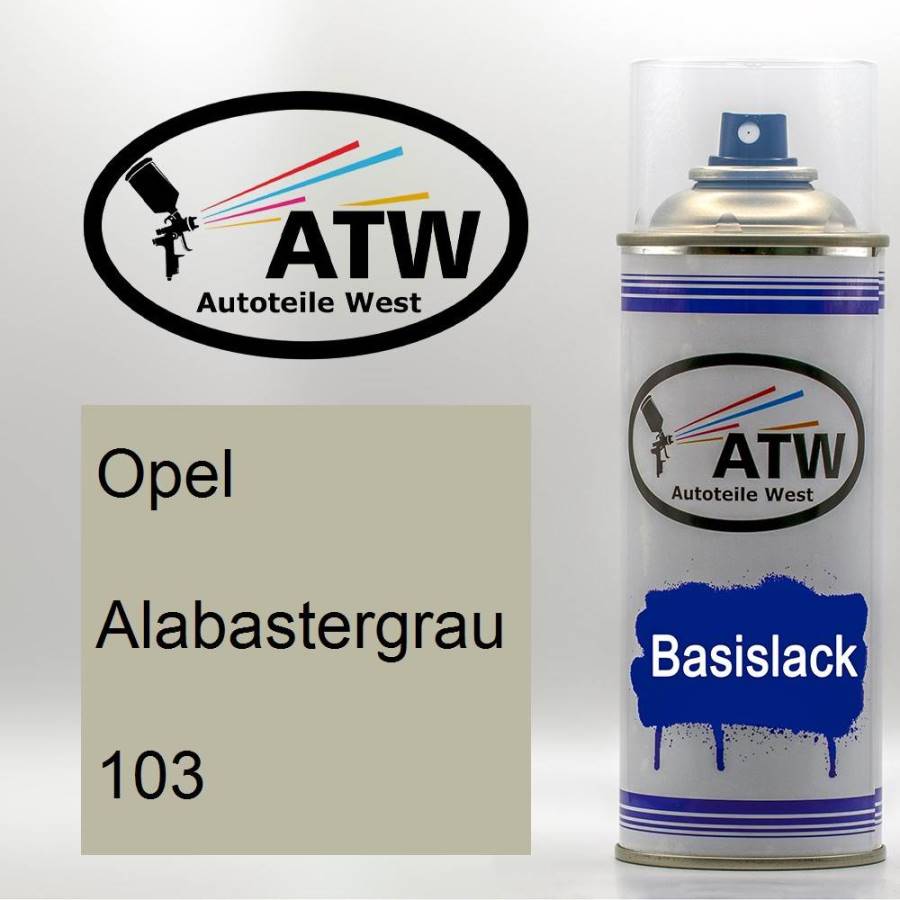 Opel, Alabastergrau, 103: 400ml Sprühdose, von ATW Autoteile West.