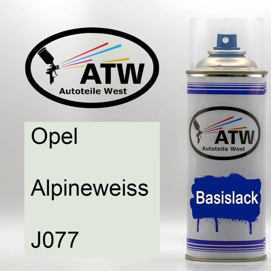 Opel, Alpineweiss, J077: 400ml Sprühdose, von ATW Autoteile West.