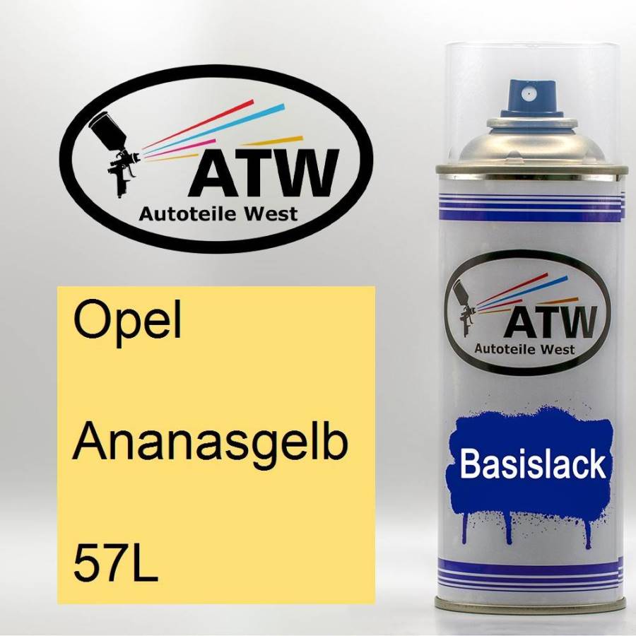 Opel, Ananasgelb, 57L: 400ml Sprühdose, von ATW Autoteile West.