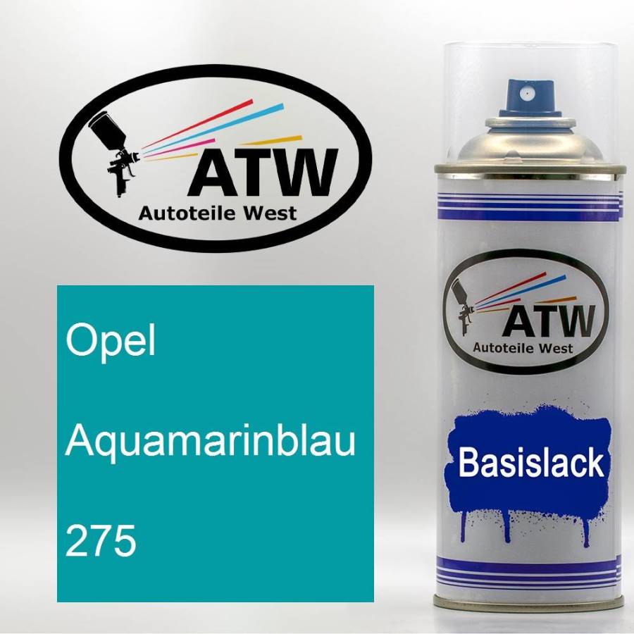 Opel, Aquamarinblau, 275: 400ml Sprühdose, von ATW Autoteile West.