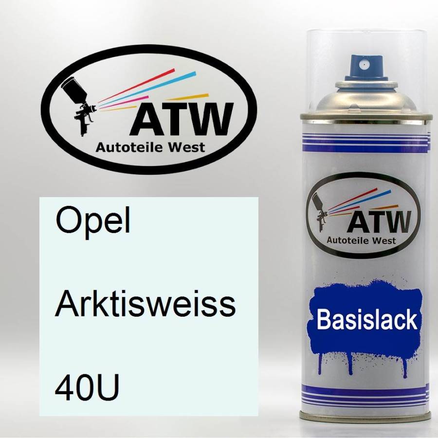 Opel, Arktisweiss, 40U: 400ml Sprühdose, von ATW Autoteile West.