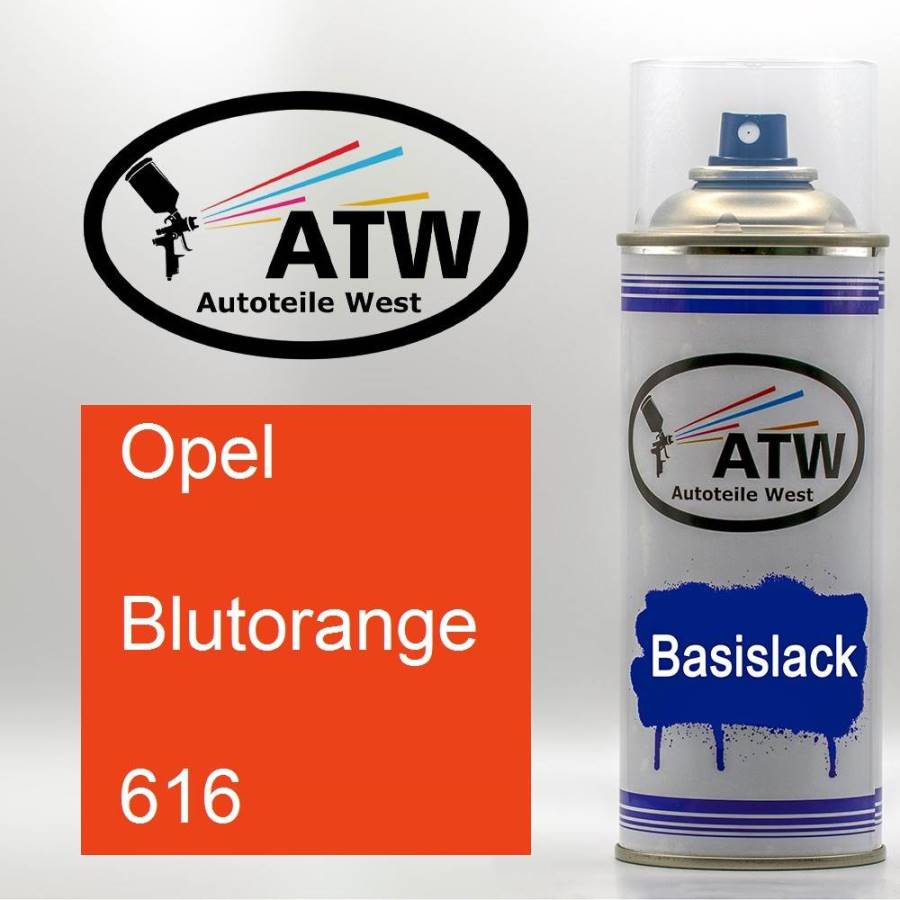 Opel, Blutorange, 616: 400ml Sprühdose, von ATW Autoteile West.