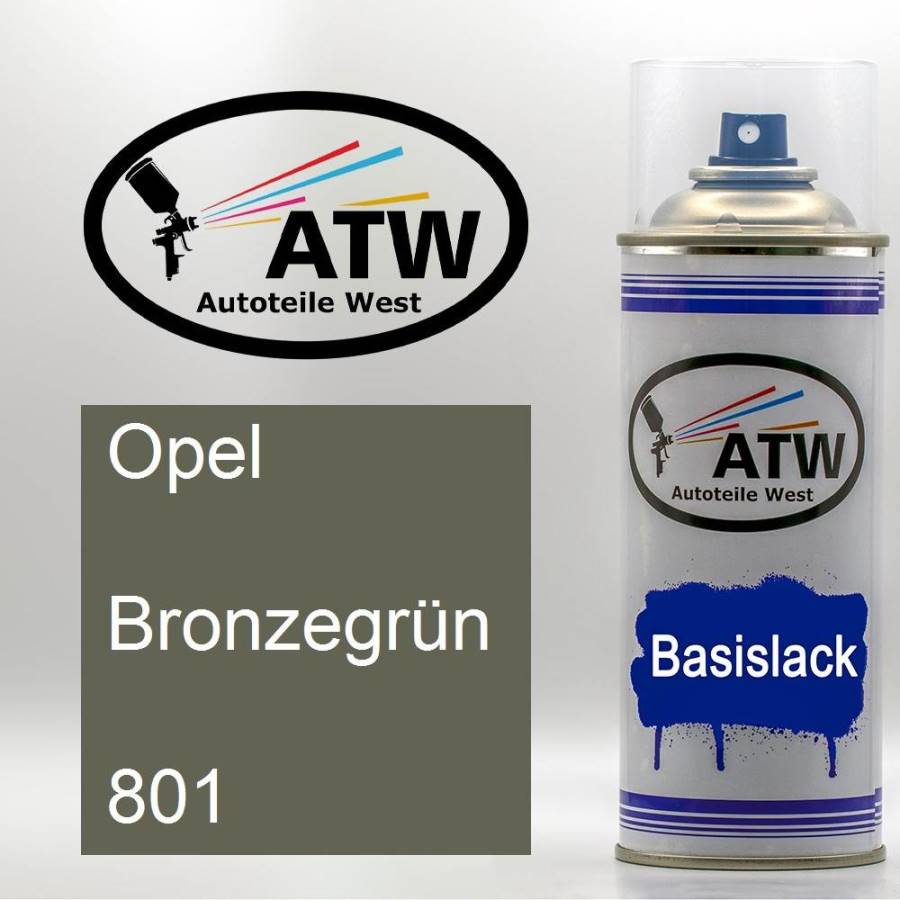 Opel, Bronzegrün, 801: 400ml Sprühdose, von ATW Autoteile West.