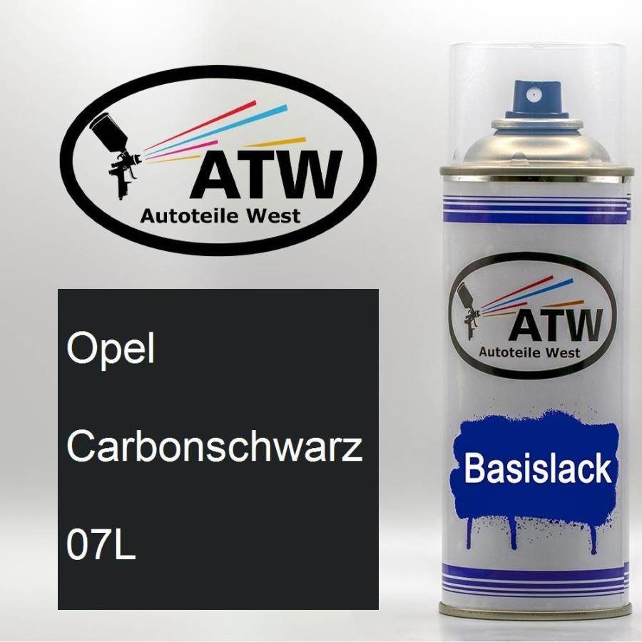 Opel, Carbonschwarz, 07L: 400ml Sprühdose, von ATW Autoteile West.