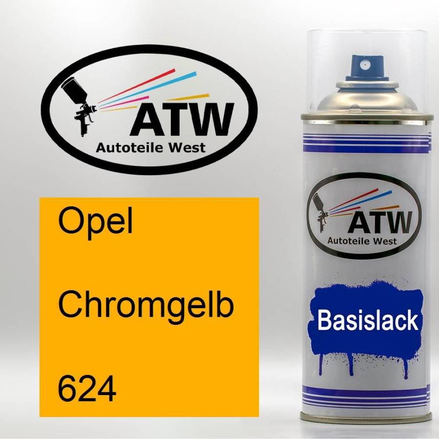 Opel, Chromgelb, 624: 400ml Sprühdose, von ATW Autoteile West.