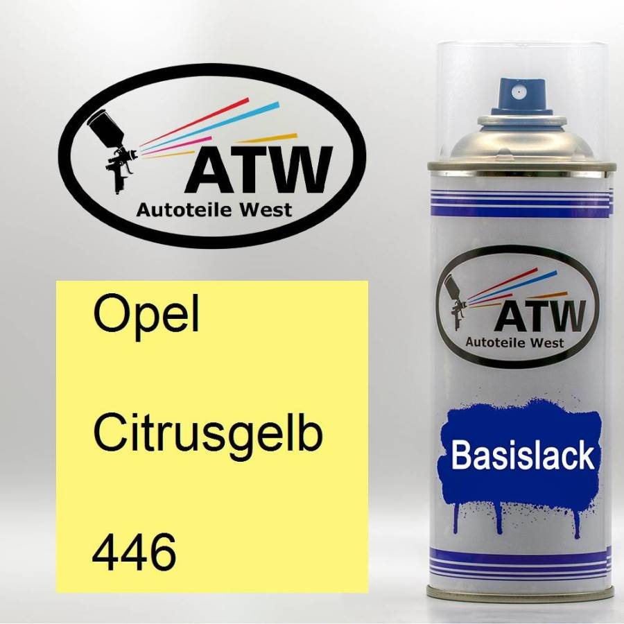 Opel, Citrusgelb, 446: 400ml Sprühdose, von ATW Autoteile West.