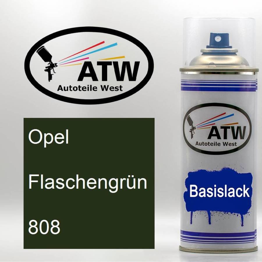 Opel, Flaschengrün, 808: 400ml Sprühdose, von ATW Autoteile West.