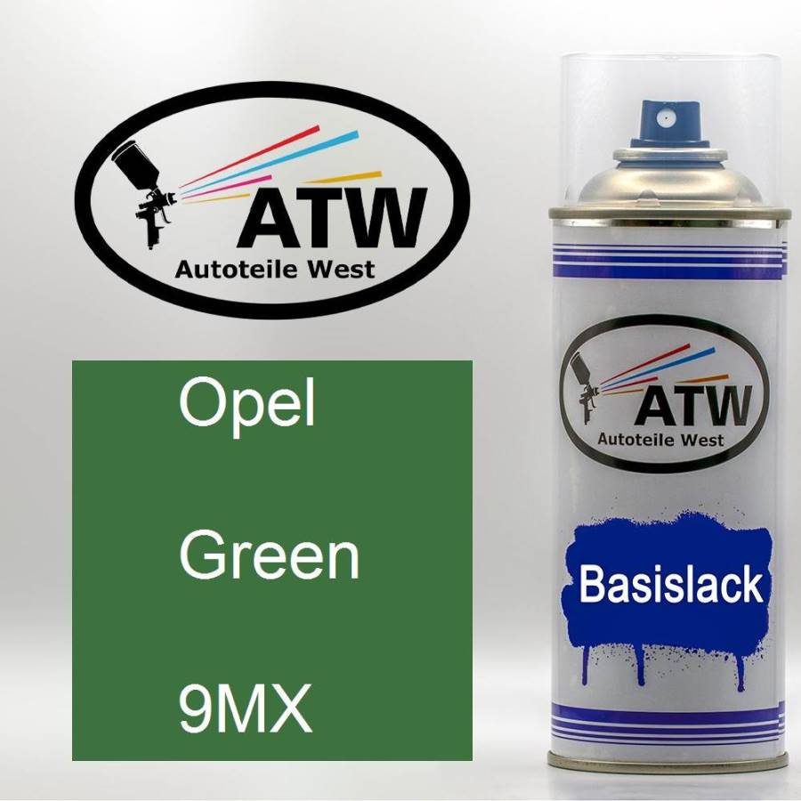 Opel, Green, 9MX: 400ml Sprühdose, von ATW Autoteile West.