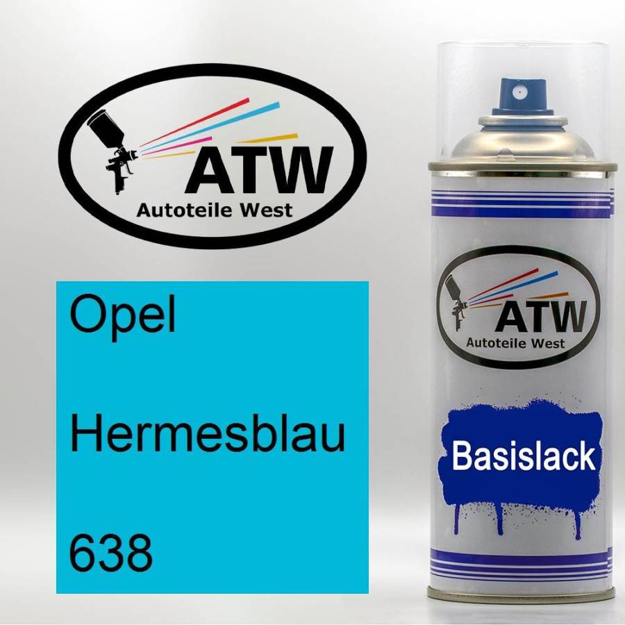 Opel, Hermesblau, 638: 400ml Sprühdose, von ATW Autoteile West.