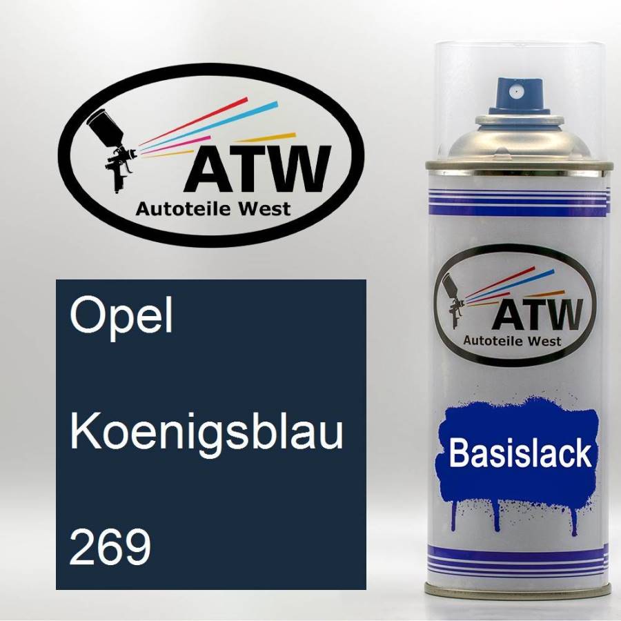 Opel, Koenigsblau, 269: 400ml Sprühdose, von ATW Autoteile West.