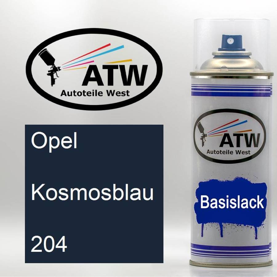 Opel, Kosmosblau, 204: 400ml Sprühdose, von ATW Autoteile West.