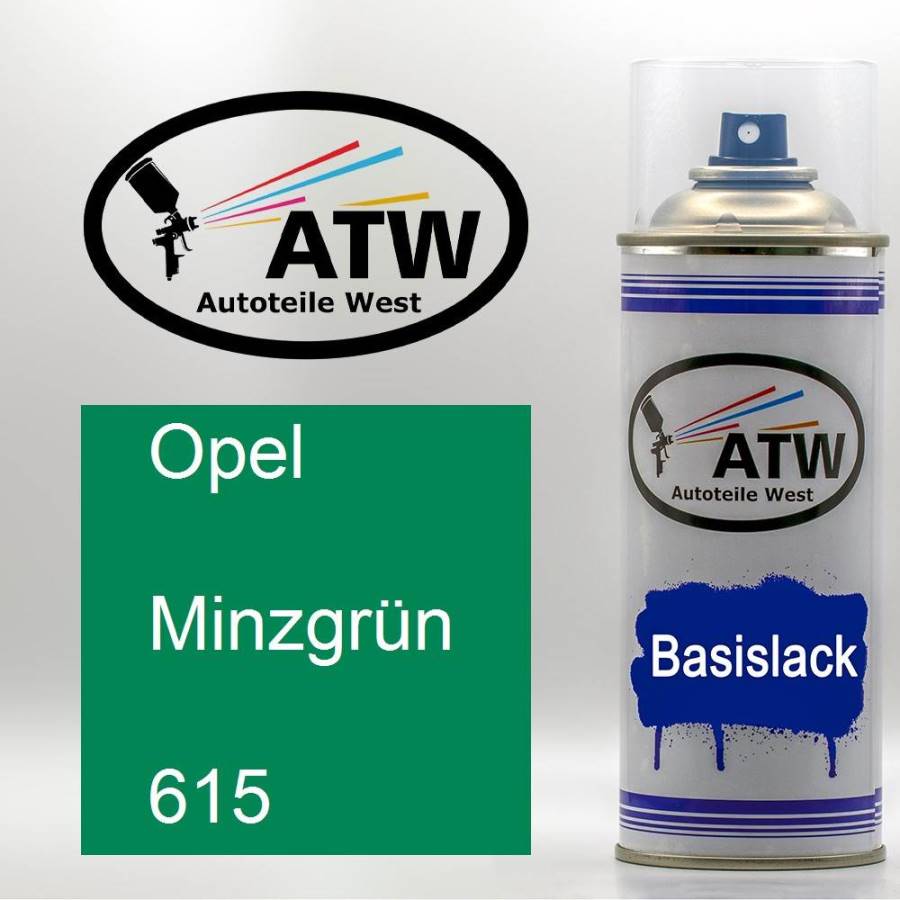 Opel, Minzgrün, 615: 400ml Sprühdose, von ATW Autoteile West.