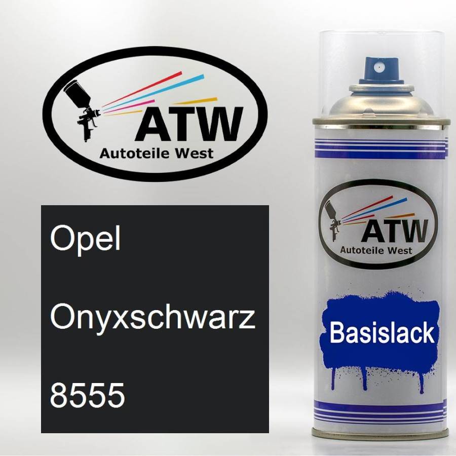 Opel, Onyxschwarz, 8555: 400ml Sprühdose, von ATW Autoteile West.