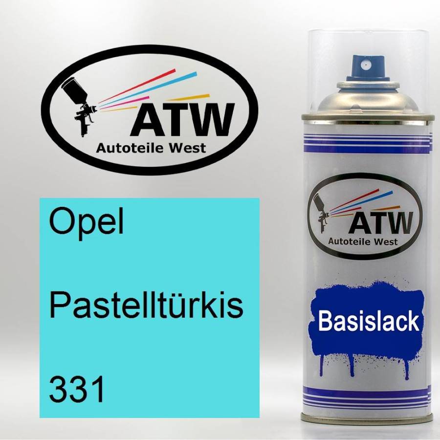 Opel, Pastelltürkis, 331: 400ml Sprühdose, von ATW Autoteile West.