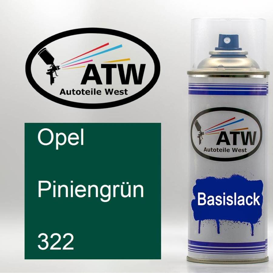 Opel, Piniengrün, 322: 400ml Sprühdose, von ATW Autoteile West.