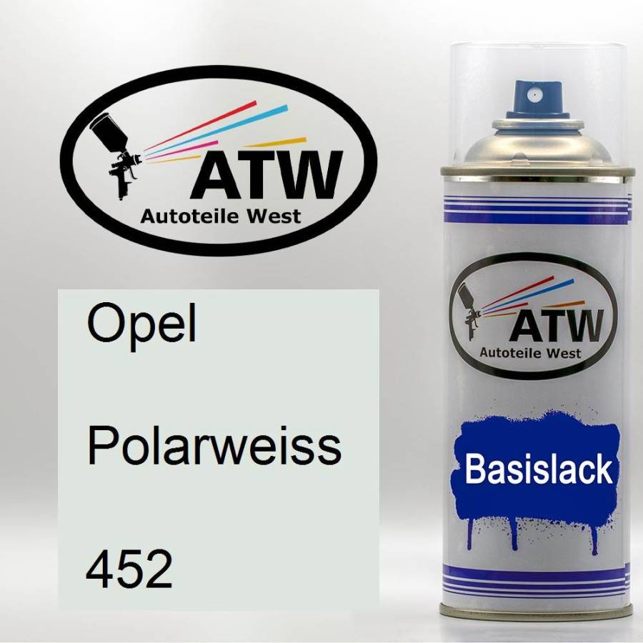 Opel, Polarweiss, 452: 400ml Sprühdose, von ATW Autoteile West.