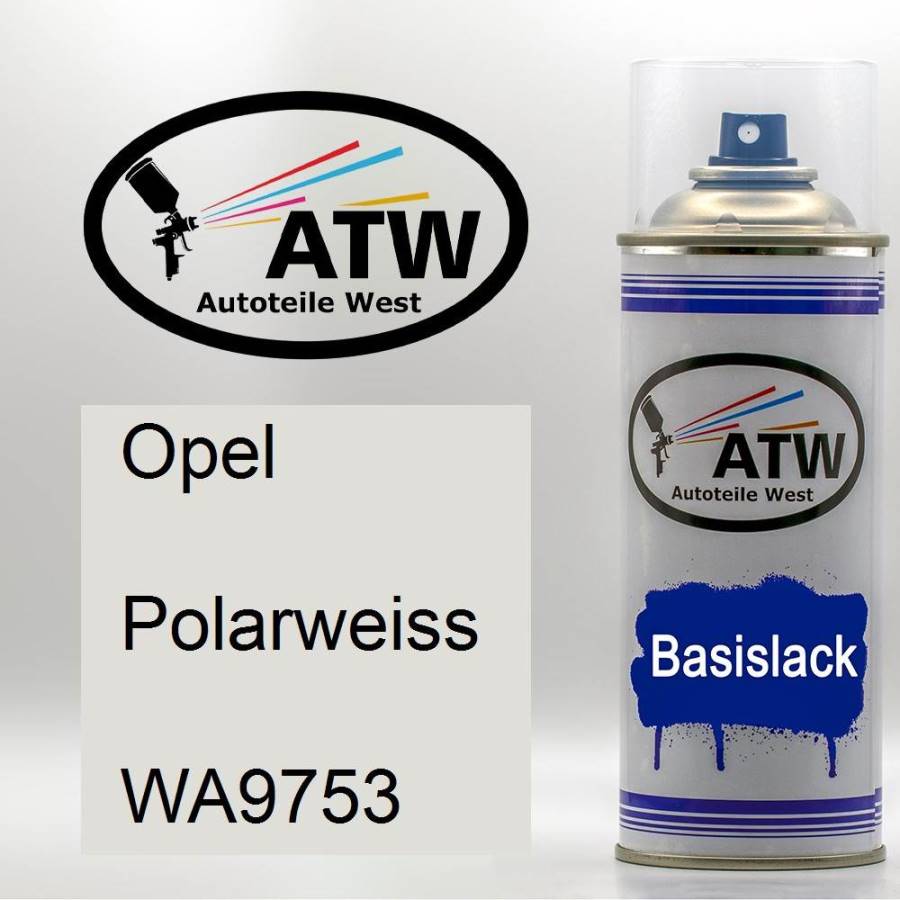 Opel, Polarweiss, WA9753: 400ml Sprühdose, von ATW Autoteile West.