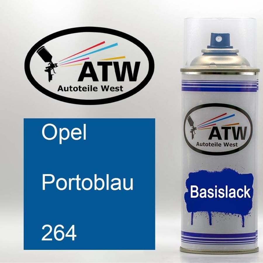 Opel, Portoblau, 264: 400ml Sprühdose, von ATW Autoteile West.