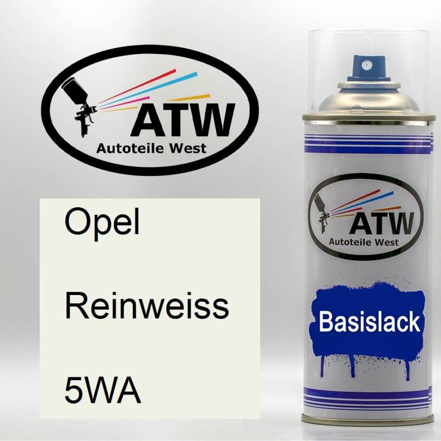 Opel, Reinweiss, 5WA: 400ml Sprühdose, von ATW Autoteile West.